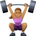 🏋🏽‍♀️ woman lifting weights: medium skin tone display on Facebook